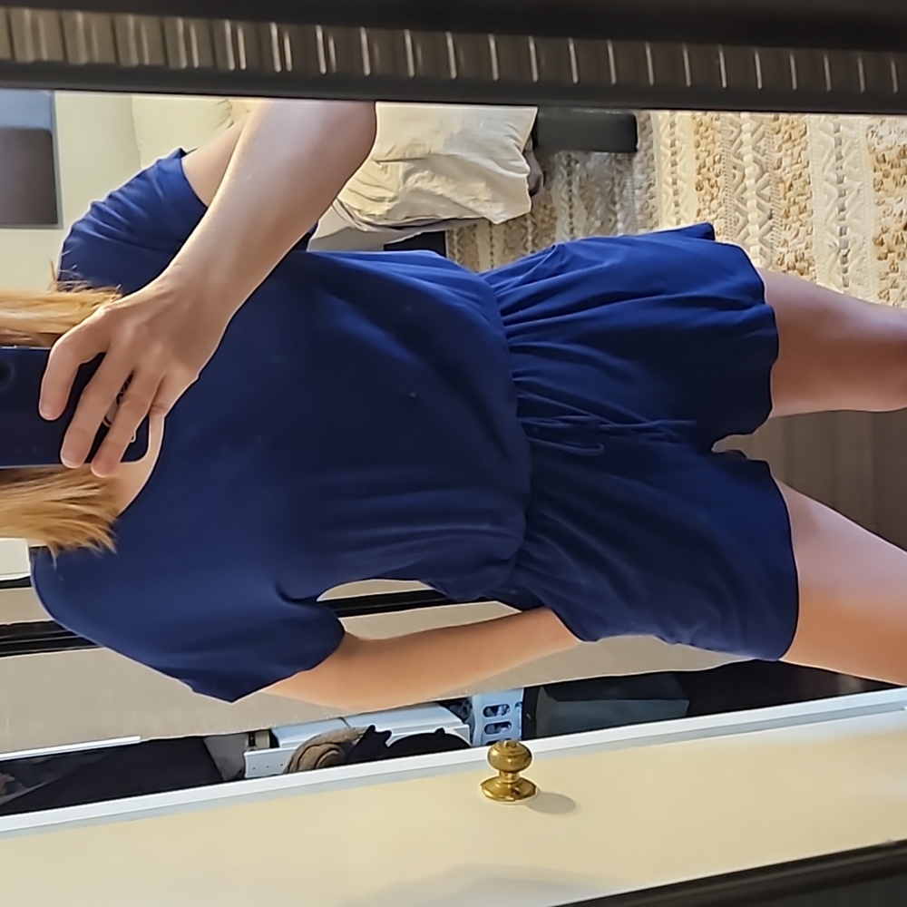 Cute blue rompers with pockets.
